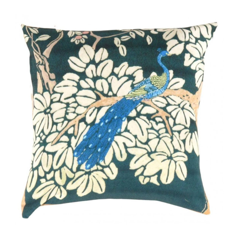 Coussin turc bleu / ivoire / beige, H 16 po x l 16 po