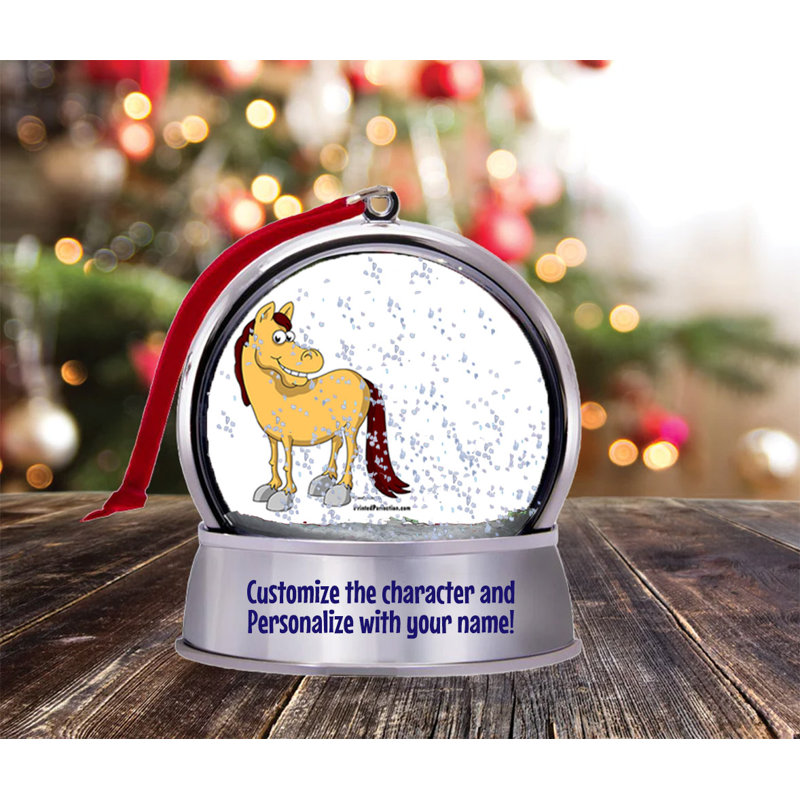 Magnet globe de neige personnalisé Folks Pony - un cadeau idéal!, Oui
