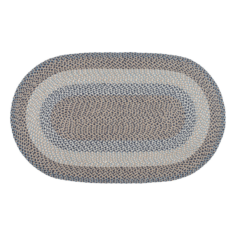  Tapis rustique tressé ovale multi-tons - décor maison de campagne durable, Ovale 3 pi x 5 pi