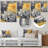 Yellow Grey Mums Spendor - Floral Metal Wall Decor-402371843