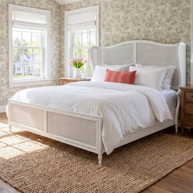 Gia Wingback Bed, King, Oiled Bronze