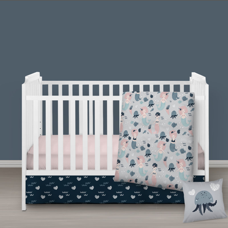 Ensemble de literie pour lit de bébé 4 pièces Tara Under the Sea