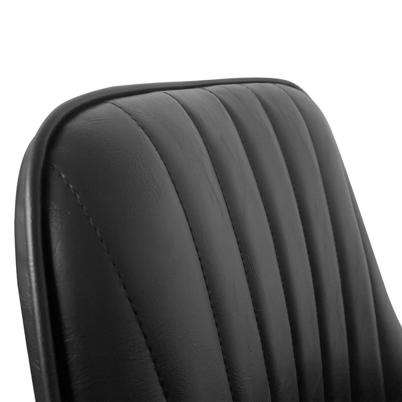 Chaise d'appoint en faux cuir Bhagirath, Noir