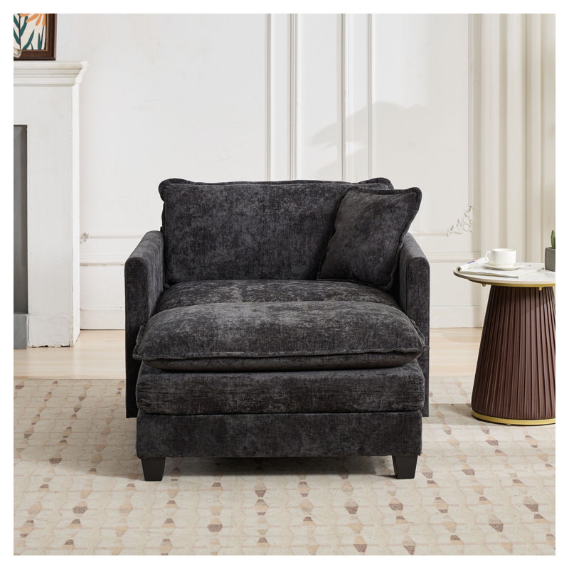 Accoudoir Cloud Chenille - noir, composant de remplacement pour canapé modulaire moderne, Noir