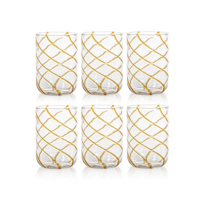 Maltia 6-Piece Set Swirl Design Glass Tumblers