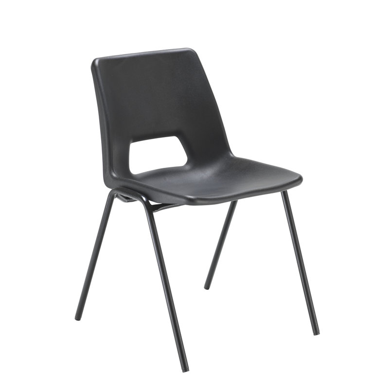 Canalou Armless Stacking Chair, Black