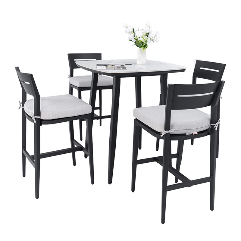 Modern 5PC Outdoor Patio Bar Set