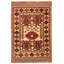 Tapis tadjik crème, rouge 3 pi 8 po x 5 pi 9 po