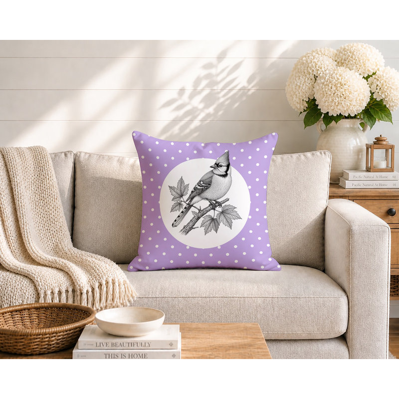 Oreiller réversible intérieur / extérieur Blue Jay, 18 x 18, Lavande