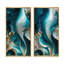 Géode abstraite turquoise II - ensemble d'art mural abstrait en marbre 2 pièces-1009310951-1009310945