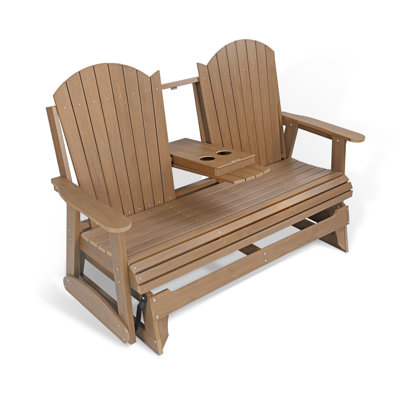 Fauteuil oscillant 3 places, dossier confortable et siège ergonomique, console rabattable avec porte-gobelet