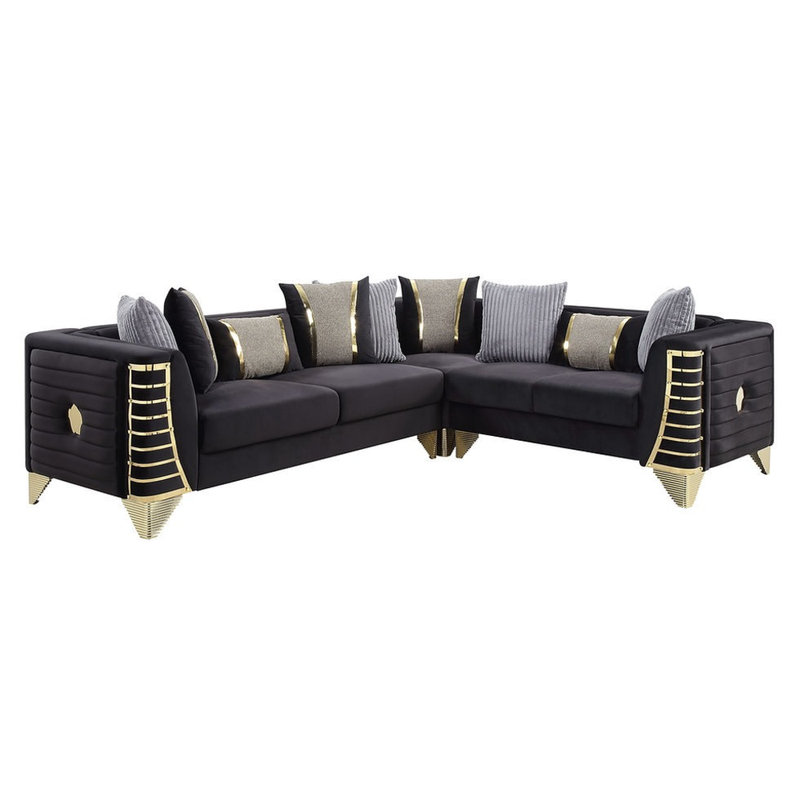 Donovan Sectional, Black Velvet