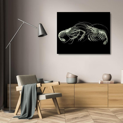 Reproduction d'art sur toile tendue «Beach Fun» de Beachcrest Home ™: crevettes sur fond noir