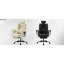 Fauteuil d'ordinateur ergonomique beige avec repose-pieds extensible, coussin lombaire et coussin de confort réglable-1572462017