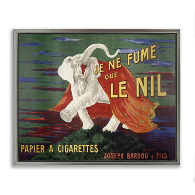 Publicité rétro sur toile brune encadrée par un flotteur, conception de Marcus Jules