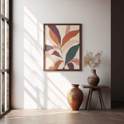 "Abstract Plants" Framed Textured Wall Art