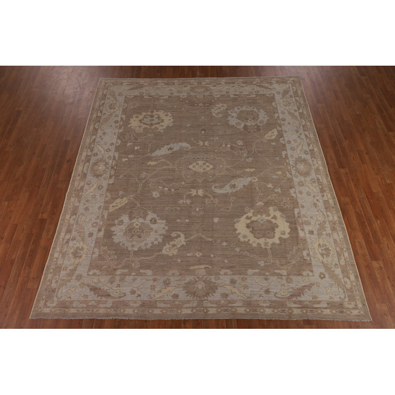 Hand Knotted Cotton Floral and Geometric Indoor Rug