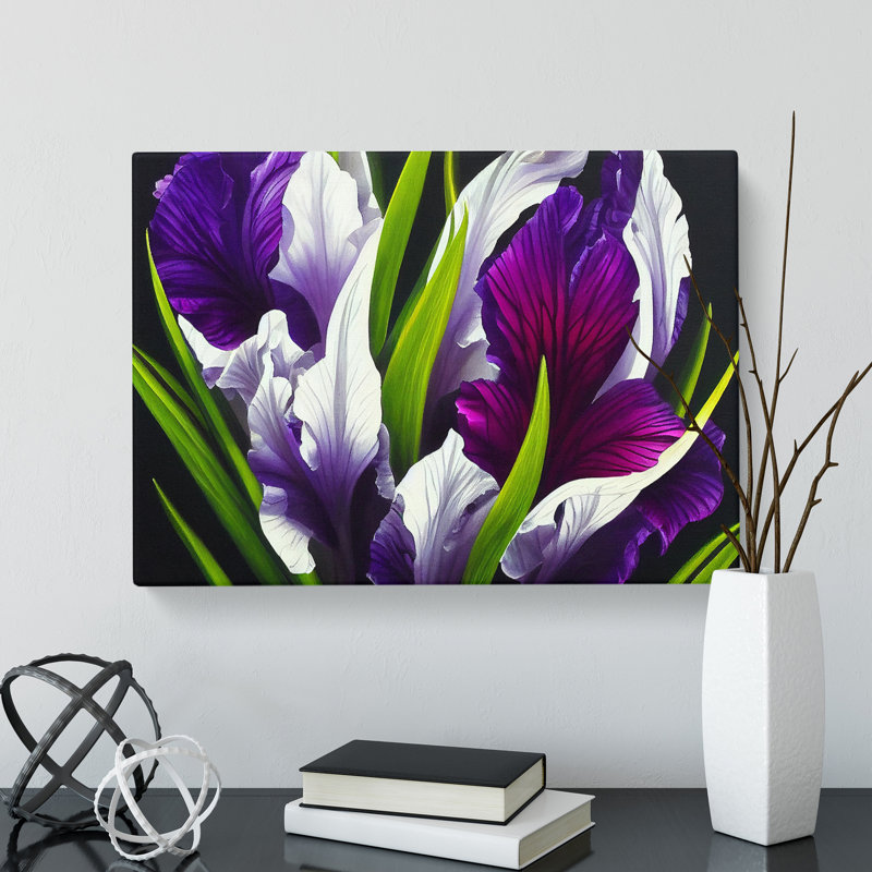 Modern Iris Flowers Vol.6 - Wrapped Canvas, 40cm H x 60cm W x 3cm D