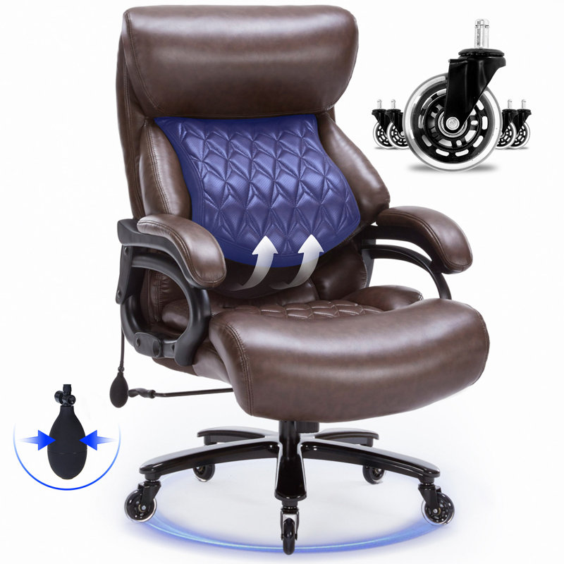 600LBS Large Heavy Duoffice Chair,Big And Tall Office Chair For Heavy People, High Back Executive Desk Chair With Pocket Spring Cushion, Desk Chair With Quiet Rubber Wheel