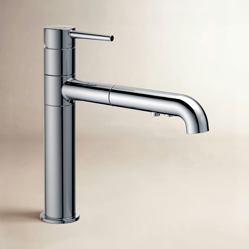 Robinet d'évier de cuisine à poignée simple avec bec rétractable Trinsic, Chrome