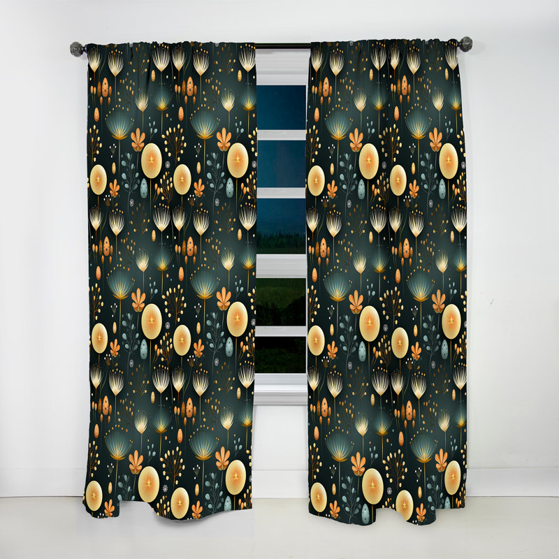 Vintage danois Delight - rideau en velours Mid-Century - obscurcissant - 1 panneau, L 52 po x L 84 po