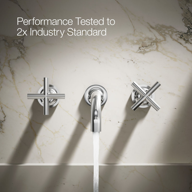 Purist® Wall Mounted Bathroom Faucet, Polished Chrome, Cross Handle