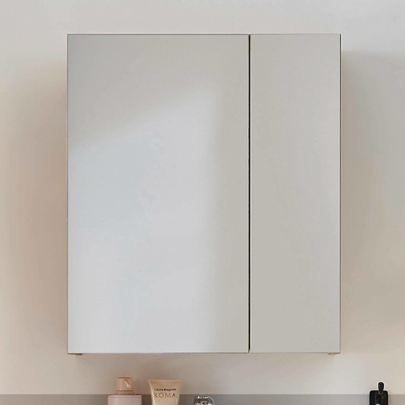 Ruvolo 600mm W 700mm H Wall Frameless Medicine Cabinet Mirror 2 Fixed