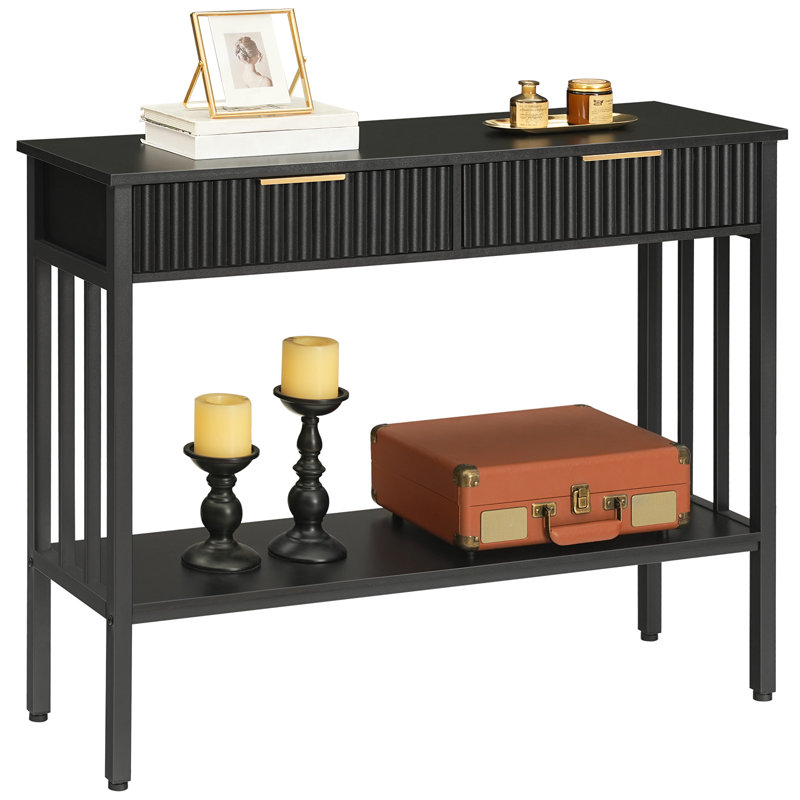 Olague 39.4" Console Table with Storage, Black