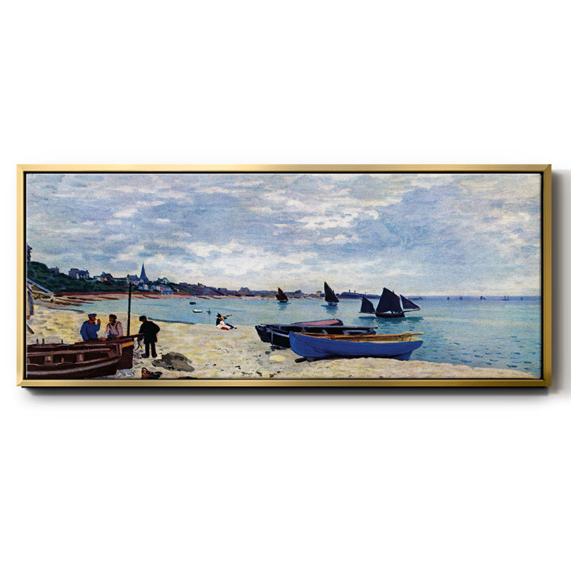«The Beach at Sainte Adresse # 2» par Monet - Toile encadrée