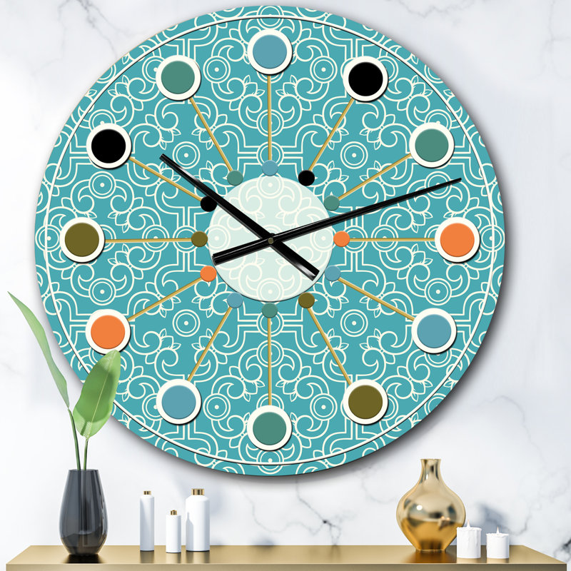 Horloge murale rétro Mid-Century, Surdimensionné