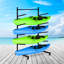 Support de rangement robuste et réglable pour kayaks avec roulettes – Support autoportant pour 4 kayaks, canots, planches de surf, planches à pagaie – Organisateur de garage intérieur et extérieur – 4 niveaux