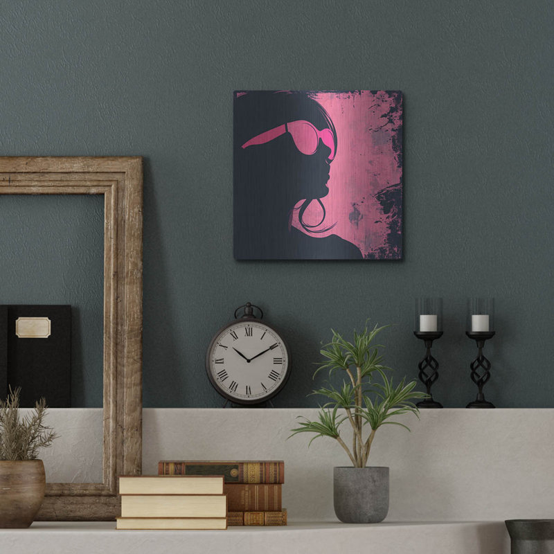 Art mural en métal «Pink Lady» par Andreas Magnusson, H 12 po x l 12 po