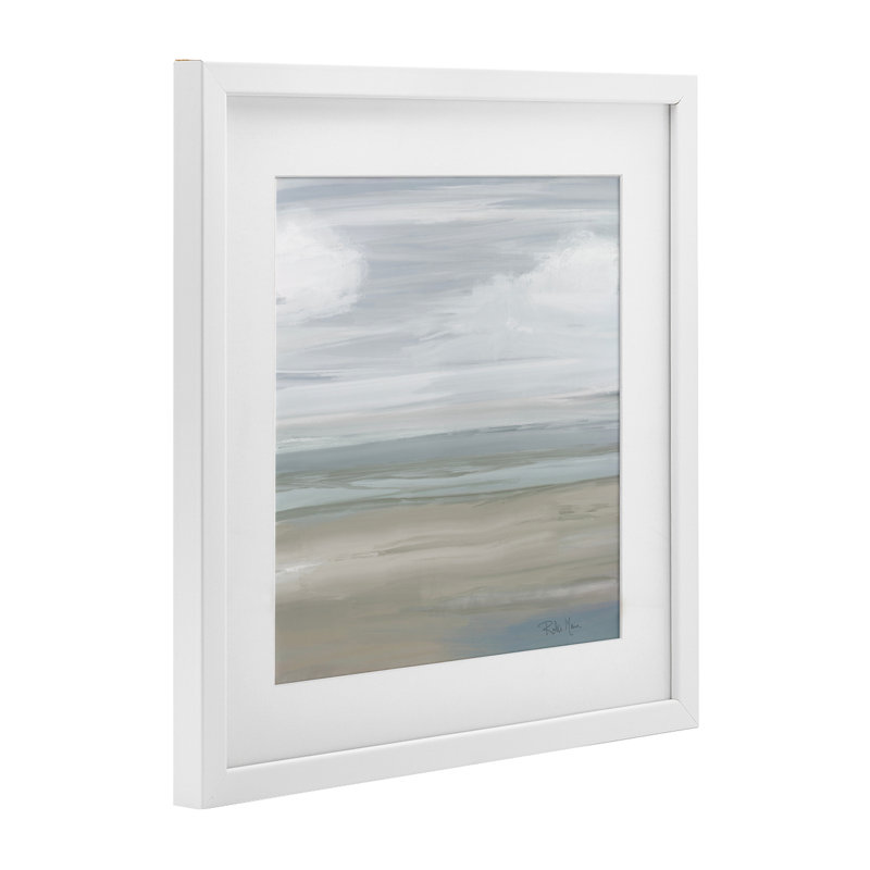 «Three Day Peaceful Landscape», reproduction sous verre encadrée, design par Robin Maria, Cadre blanc côtier