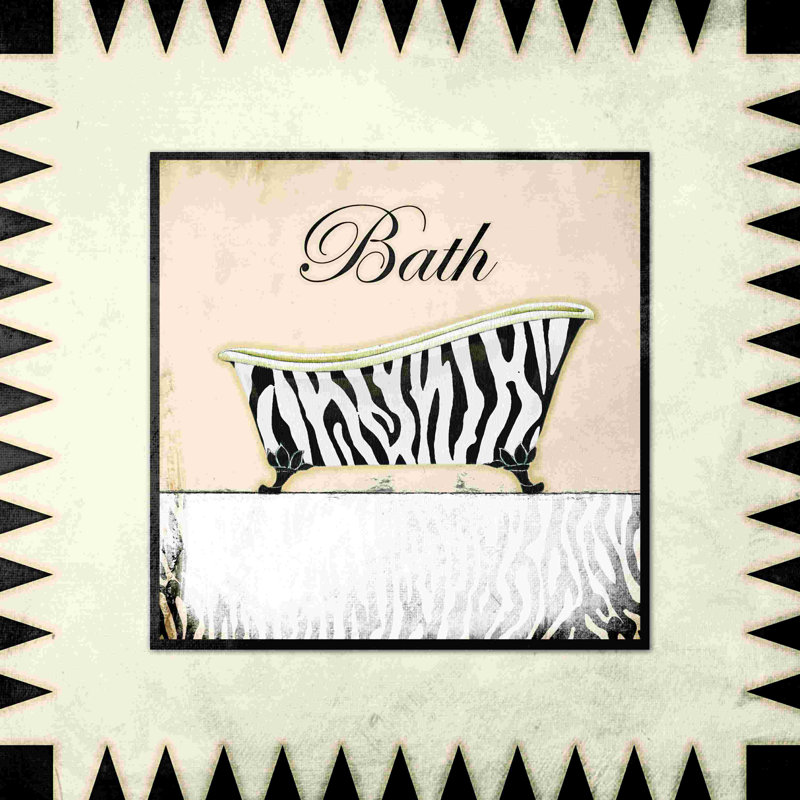 " Zebra Pattern Bath Tub ", 12" H x 12" W  