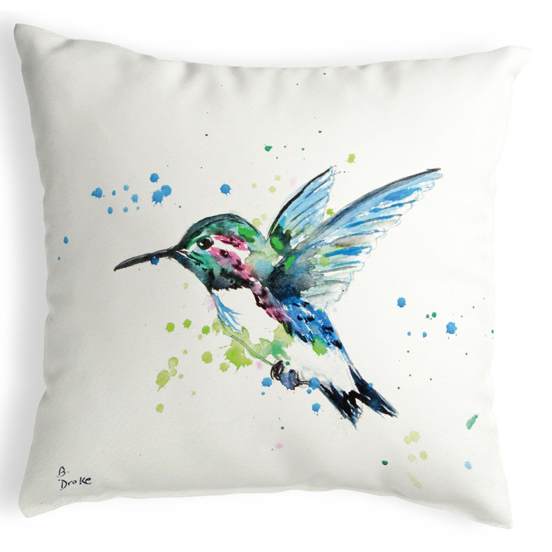  Hummingbird Outdoor Square Pillow Cover & Insert