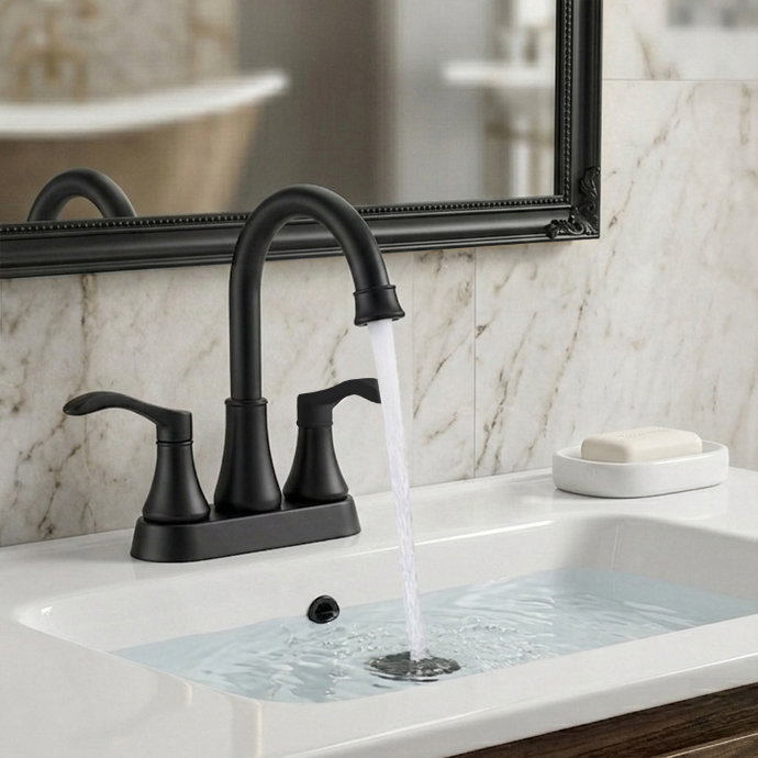 TJAB33541 Robinet de salle de bain 4 po, Matte Black