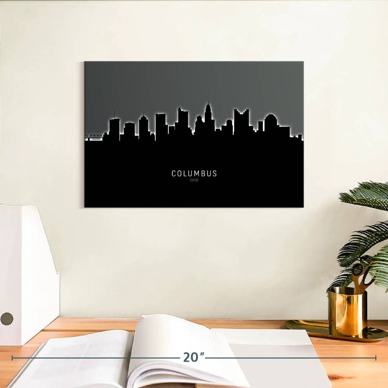 Columbus Ohio Skyline IV, H 8 po x l 12 po