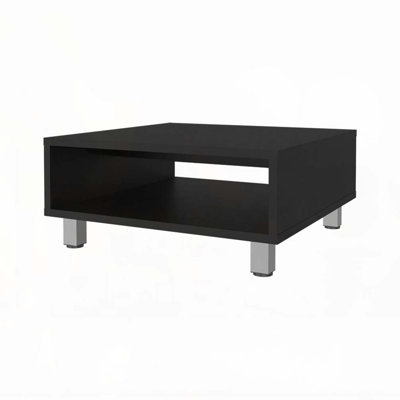 Black Coffee Table with Open Storage