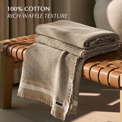EverGrace 100% Organic Cotton Waffle Throw Blanket
