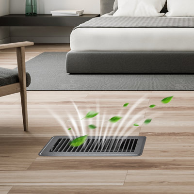 Floor Registers 12-Pack Iron Floor Vents for HVAC Vent Grilles Black