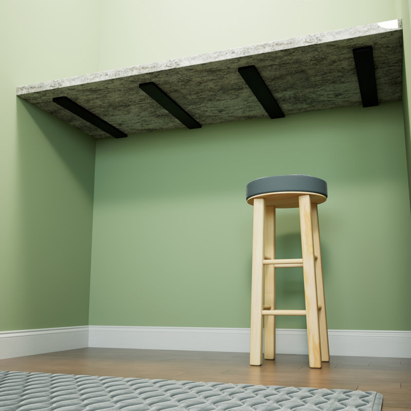 28-Inch Black Steel Floating Shelf Bracket