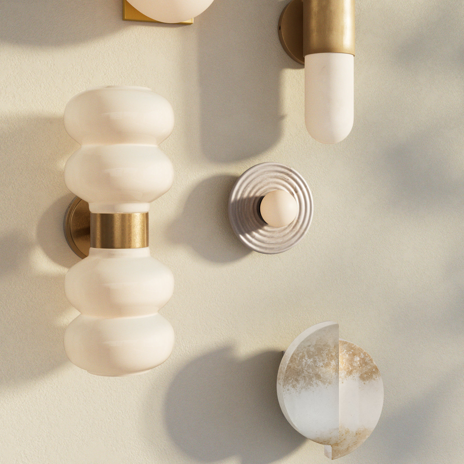 Tenny Single Light Ceramic Flush Mount Sconce, Greco Travertine