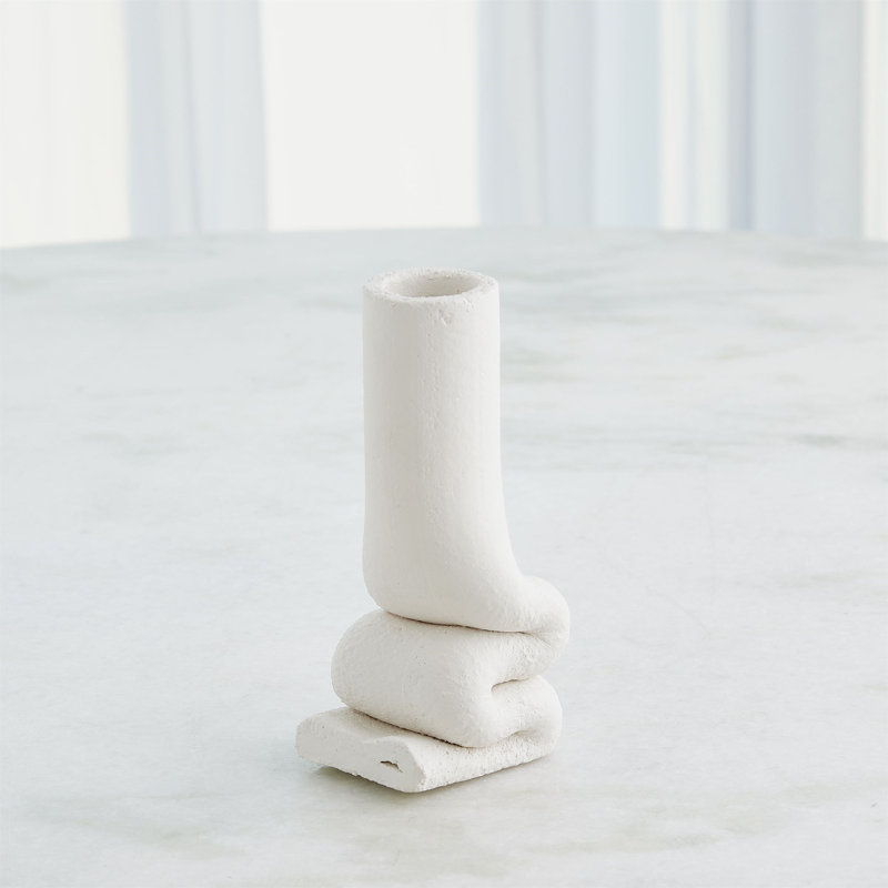 Vase de table Squoze, H 7,5 po x l 3,5 po x P 3 po, Blanc