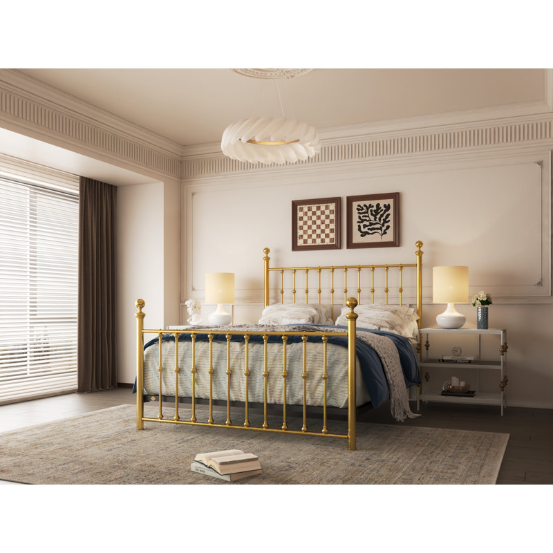 104 Palisade Bed | Complete Standard, California King, Natural Brass