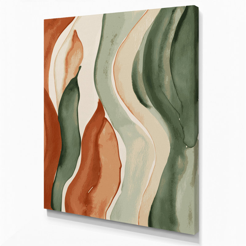 Aquarelle abstraite, art mural sur toile beige, H 14 po x l 11 po