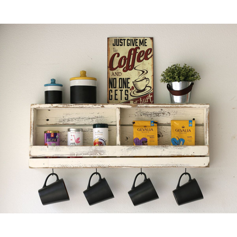 Beebe 2 Piece Solid Wood Accent Shelf, White,  10'' H x 30'' W x 5'' D