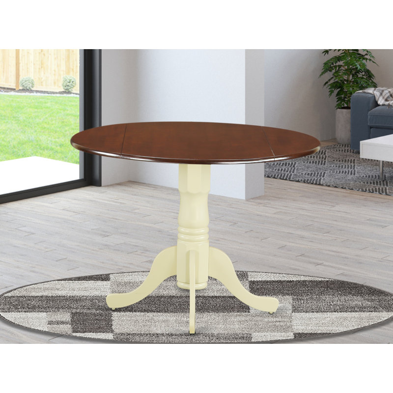 Table de salle à manger moderne Philipston, Acajou, Babeurre
