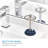 iDesign Ceramic and Steel Toothbrush Holder with Three Divided Compartments, Navy & Brushed Nickel