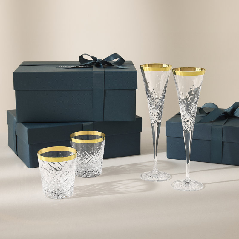 Waterford Celebrations Toasting Flute 4.5oz, Gold, Set of 2