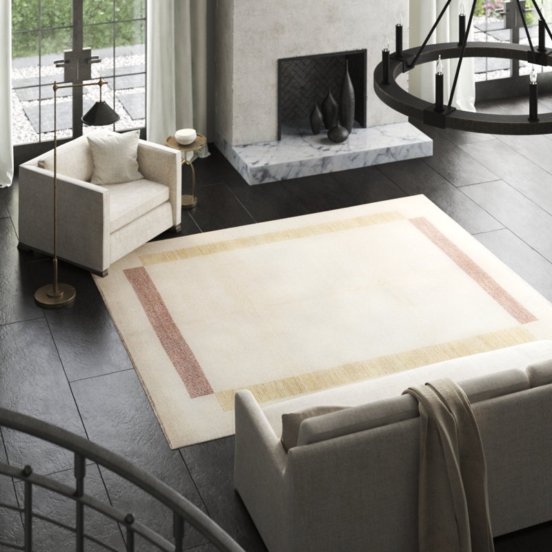 Gabbeh Hand-Knotted High-Quality Ivory Area Rug